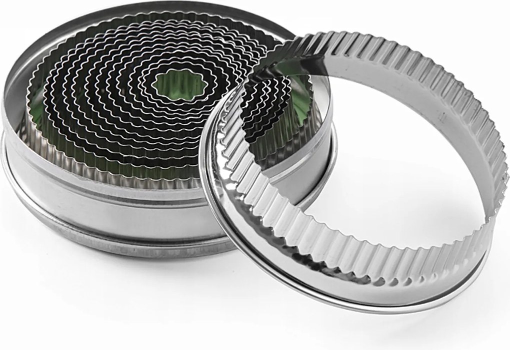 Kivágó Forma Lyukasztó Bordázott Kerek Keksz Készlet Hendi