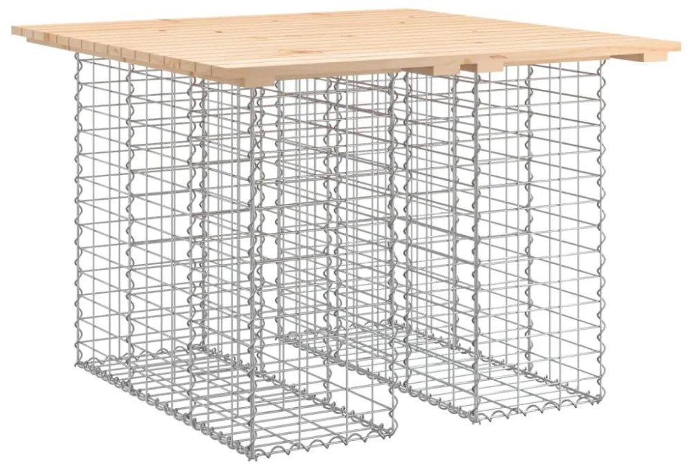 tömör fenyőfa gabion kerti pad 100x102x72 cm