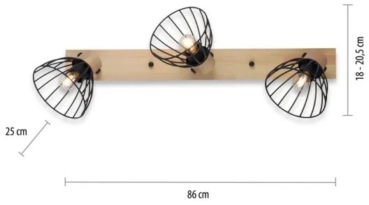 Leuchten Direkt 11418-18 - Spotlámpa LAMI 3xE27/25W/230V