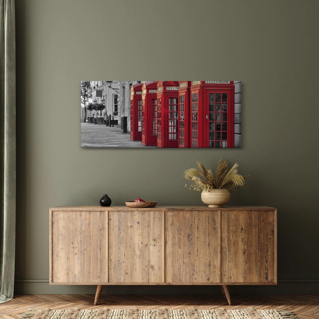 Kép - Londoni telefonfülkék (120x50 cm)