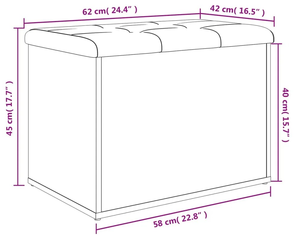 betonszürke szerelt fa tárolópad 62 x 42 x 45 cm