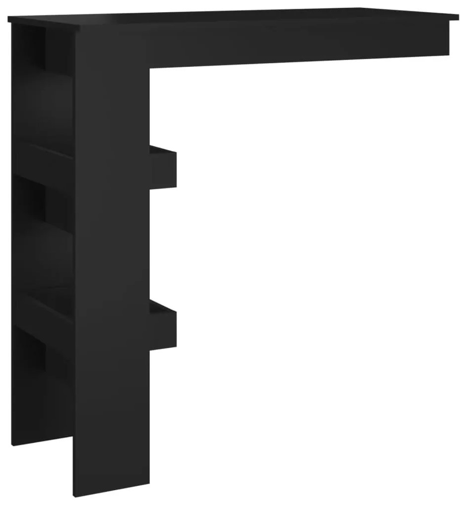 Fekete fatermék fali bárasztal 102 x 45 x 103,5 cm