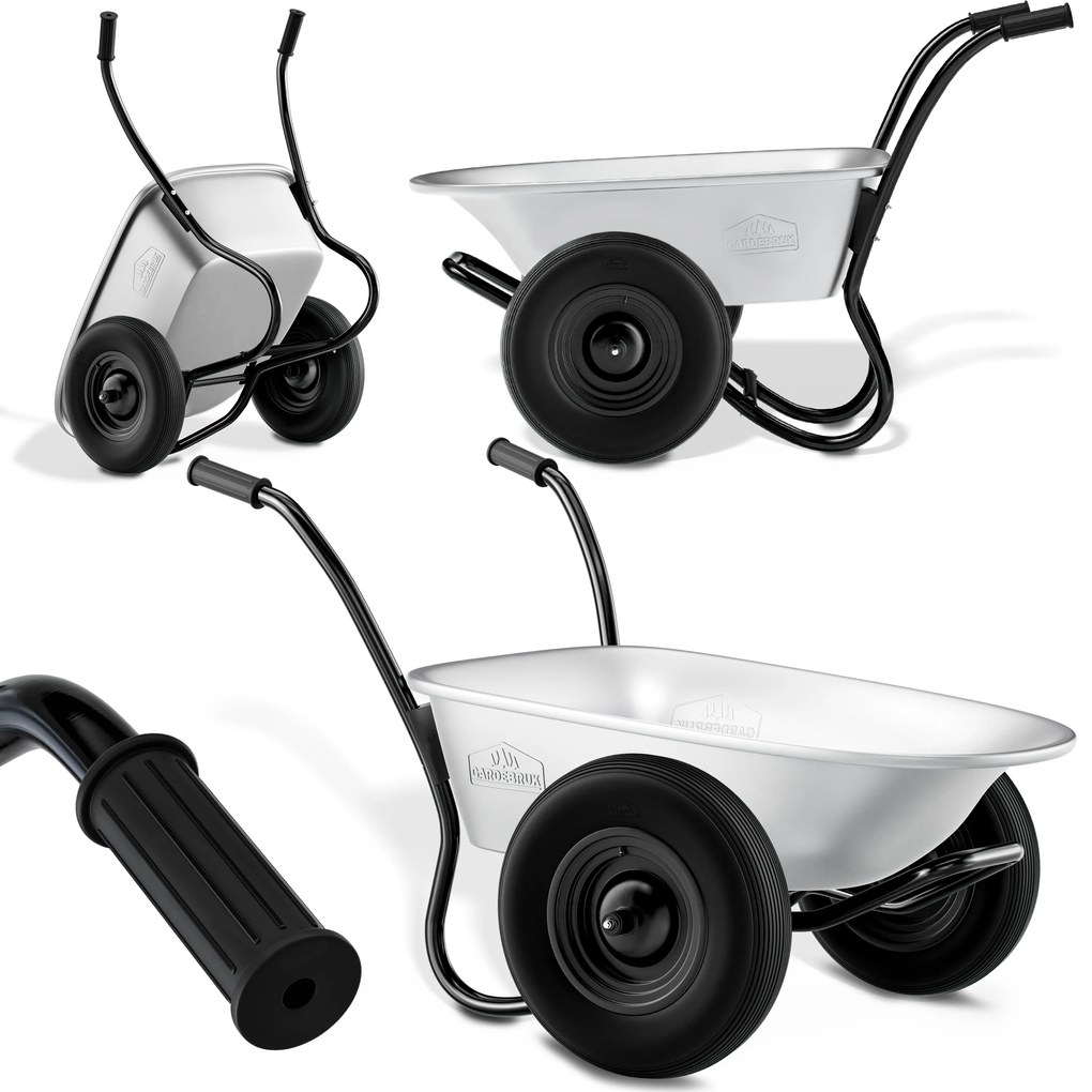 Gardebruk® Kerti talicska 100 l - stříbrný