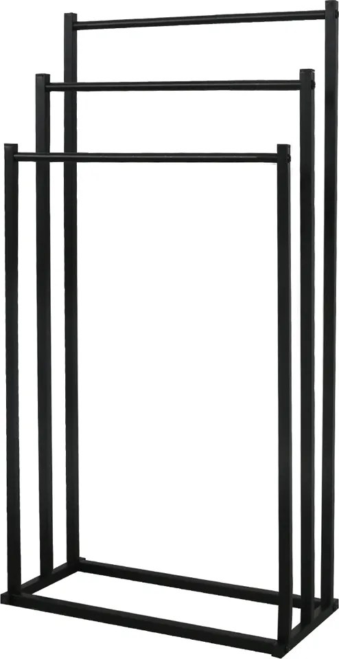 Törölközőtartó állvány, fekete, POLDO