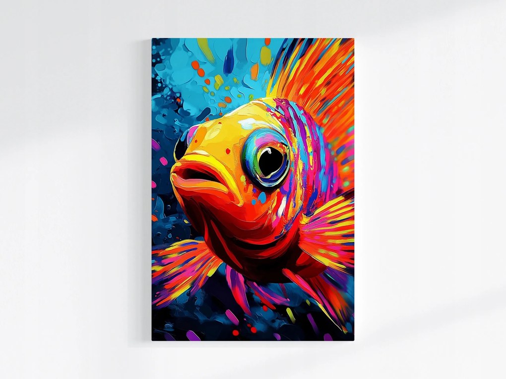 Poszter Színes Hal Neon Pop Art Akvárium Hal 40x60