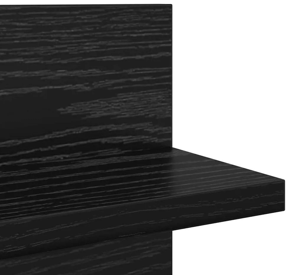 Falpolcok polcokkal 2 pcs Musta tammi 80 x 11.5 x 18 cm Faanyag