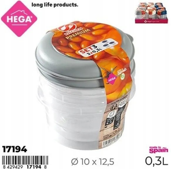 Kerek ételtároló edények 300ml ideális tároláshoz