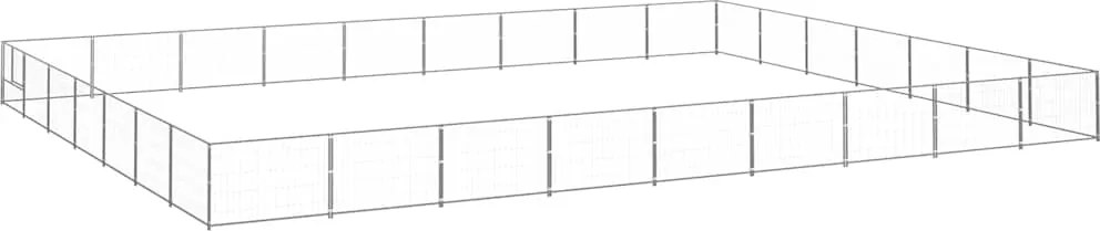 vidaXL ezüstszínű acél kutyakennel 63 m²