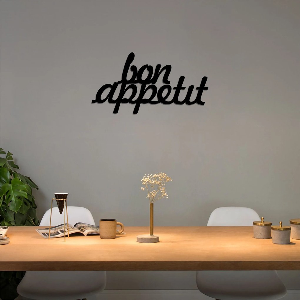 Fém fali dekoráció, Bon Appetit 1 - Fekete