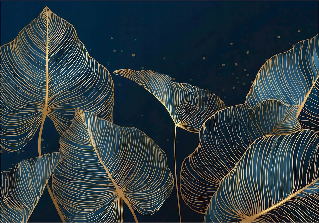 Fotótapéta Levelek Arany Glamour Hálószoba Nappali Tapéta Flizelina 400x280