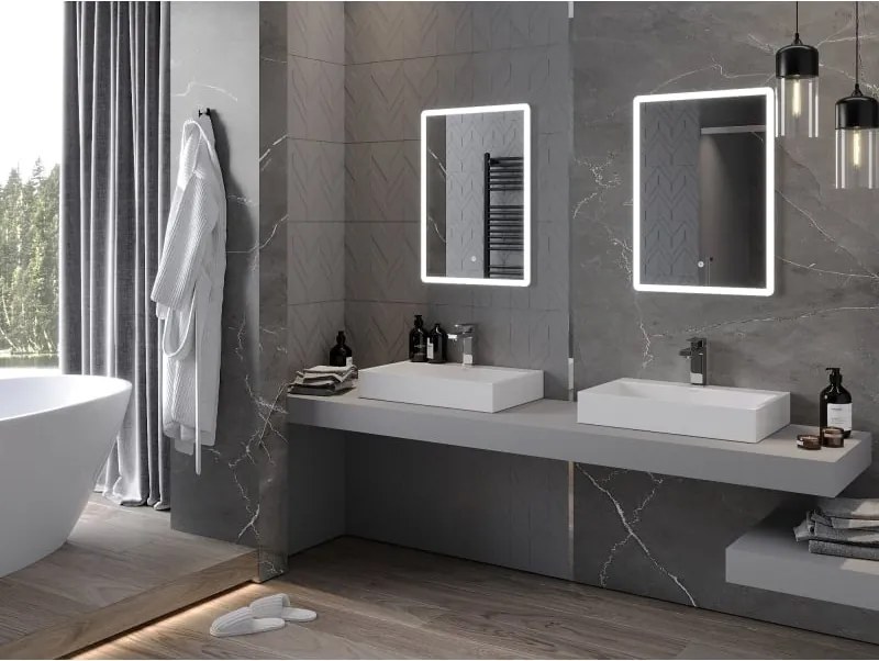 Mexen Navia fürdőszobai megvilágított tükör 50 x 70 cm, LED 6000K, páravédelem - 9803-050-070-611-00