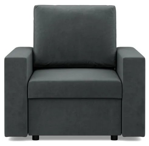 Zeus fotel, egyenes kartámasz, bársony, bonell töltet, szürke