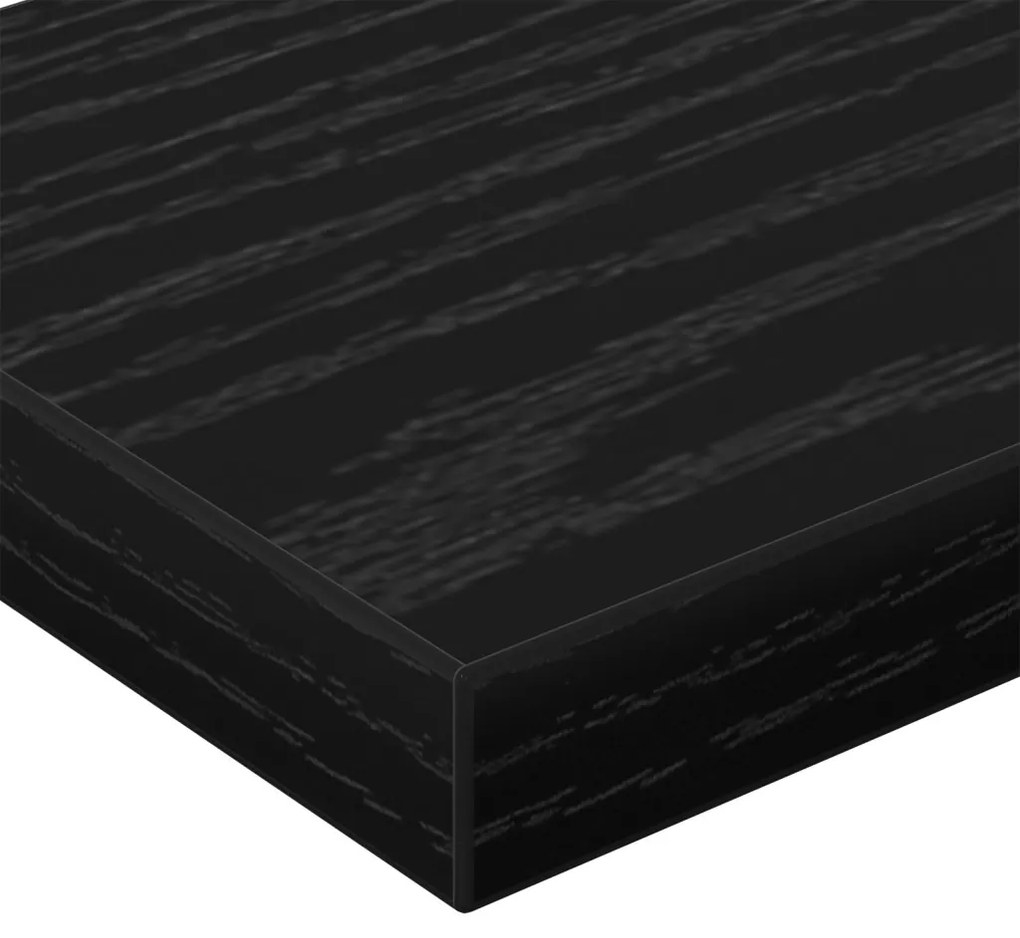 Könyvespolc Rács - 4 Fekete Tölgy Színben, 60x10x1.5 cm - Mérnöki Fából Készült