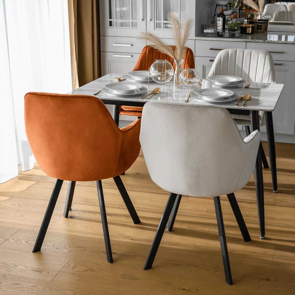 Design fotel, terrakotta Velvet szövet, AURIL