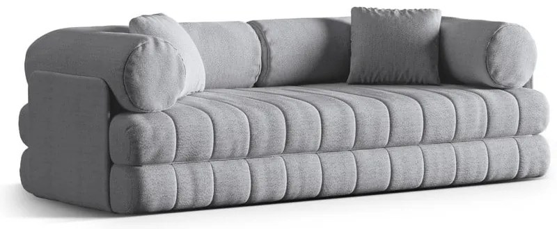 Világosszürke buklé kinyitható kanapé 206 cm Kemi – Cosmopolitan Design