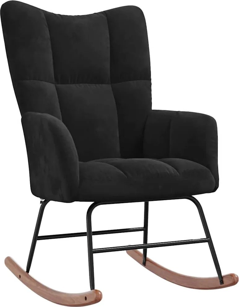 vidaXL Hintaszék Fekete 78 x 61 x 98 cm Bársony