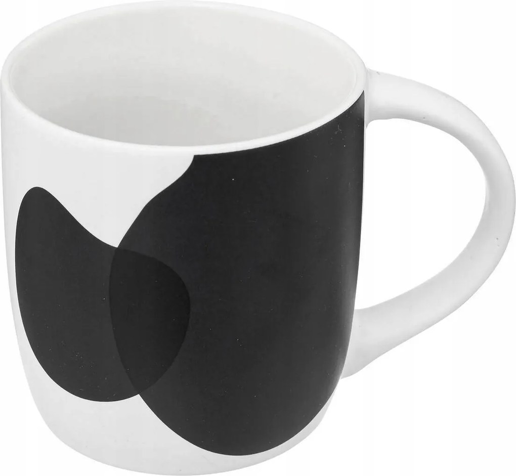 Porcelán Bögre füllel fekete mintás 350 ml