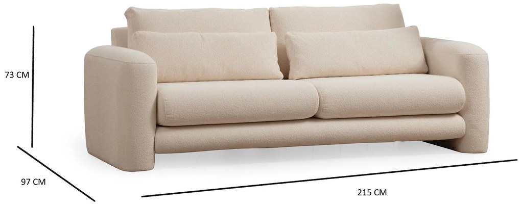 3 személyes kanapé Lily Krém - 3