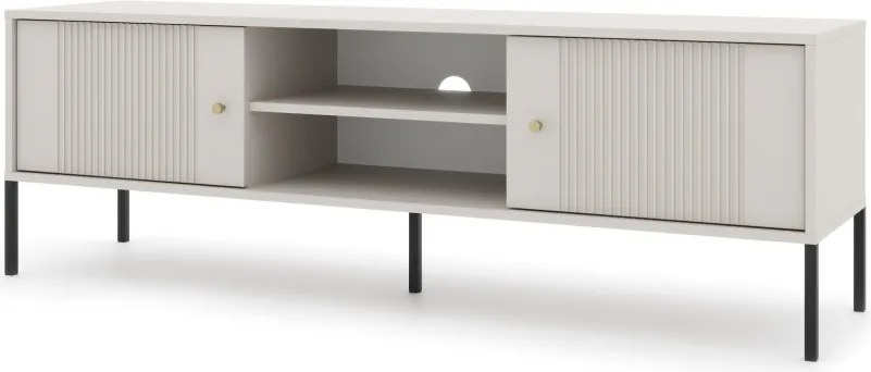 TV szekrény kasmír színben fekete elemekkel arany fogantyúkkal – ISEO IS01