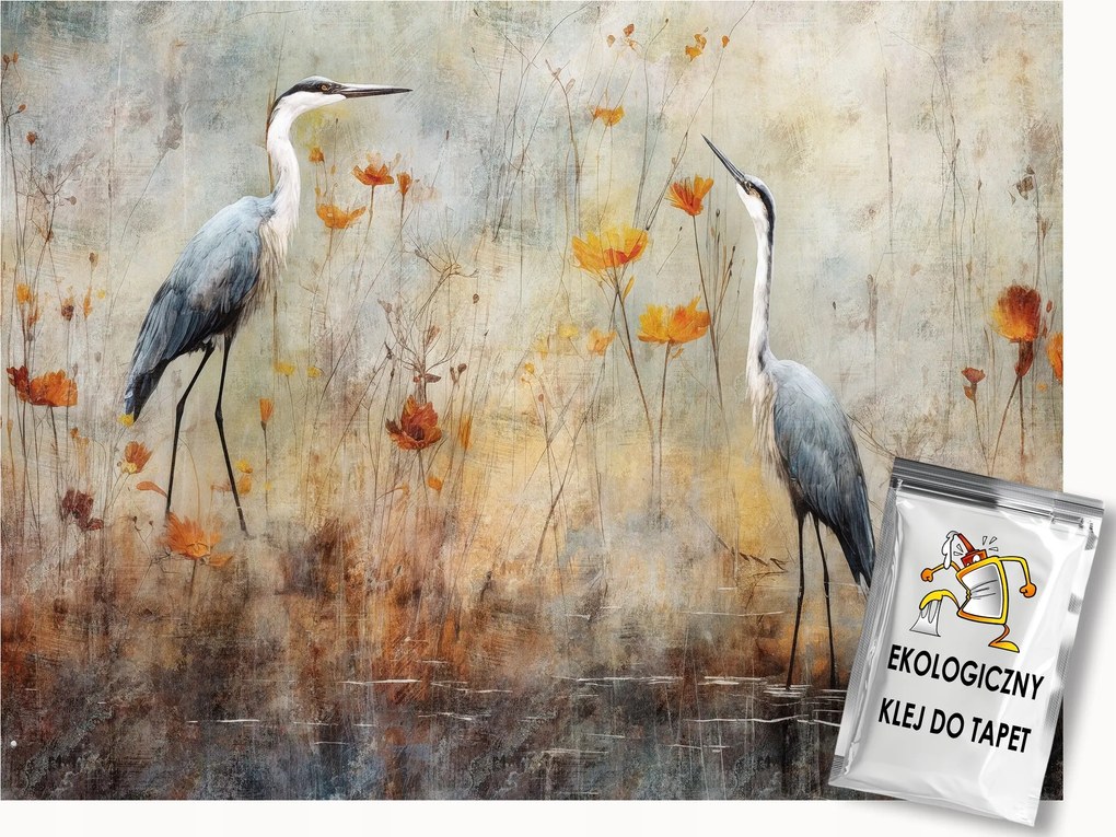 Fotótapéta Flizelina Természet Víz Tó Virágok Madarak Sapka 150x105 ragasztó