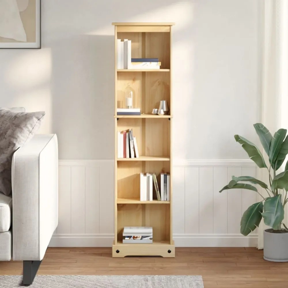 Corona tömör fenyőfa könyvszekrény 46 x 20 x 170 cm