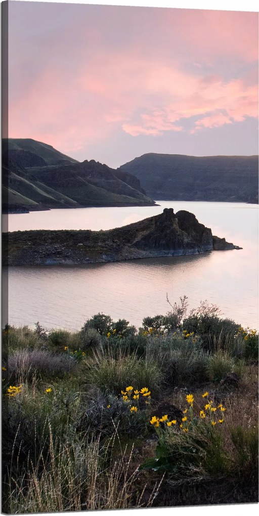 Vászonkép Természet Hegyek Víz Ég Virágok Növények 60x120