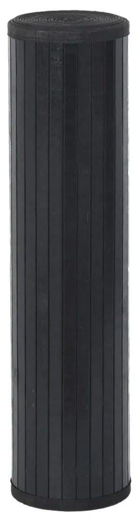 négyszögletű fekete bambusz szőnyeg 60 x 200 cm