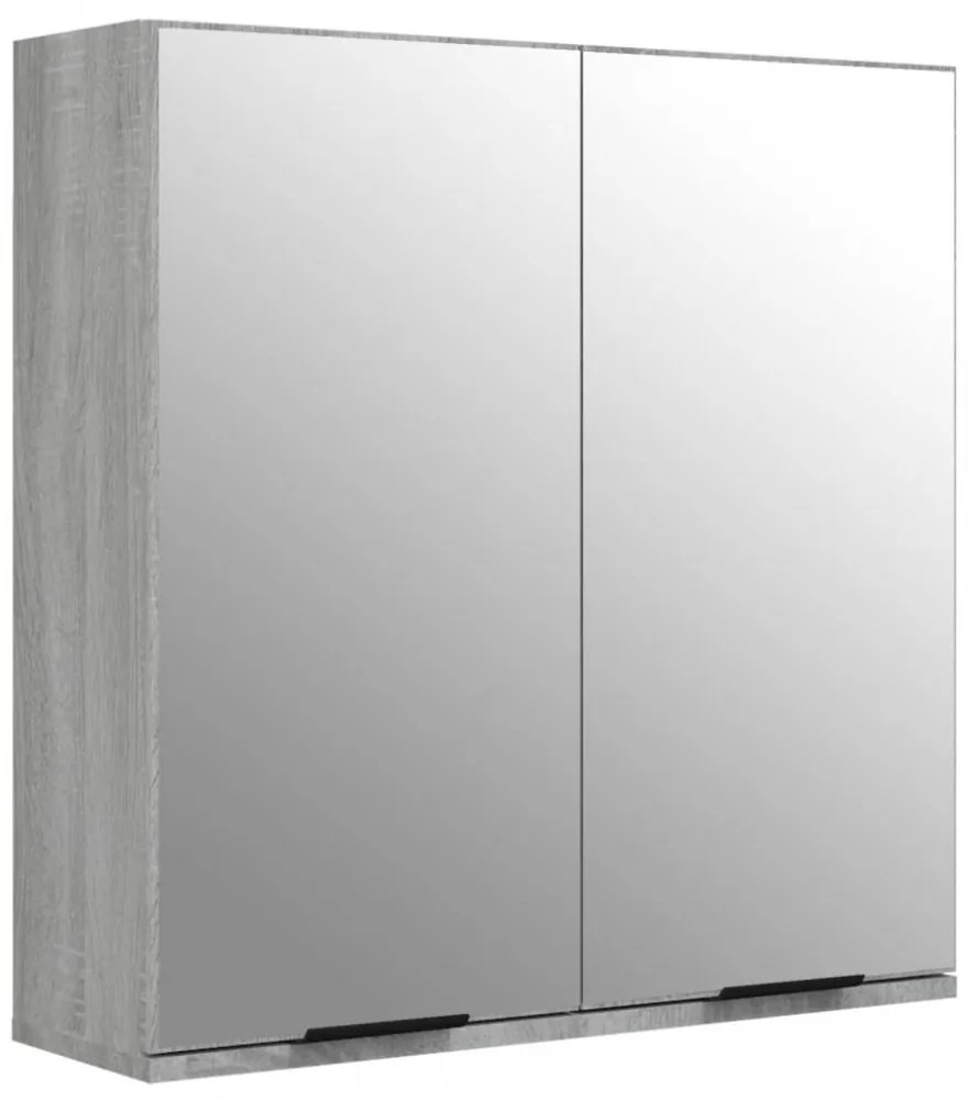 3 részes szürke sonoma szerelt fa fürdőszoba szekrényszett