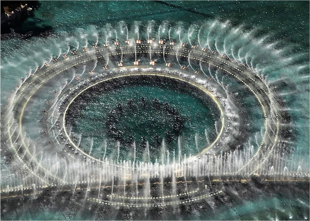 Szökőkút képe (üvegen) (70x50 cm)