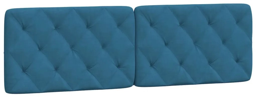 kék bársony fejtámla párna 160 cm