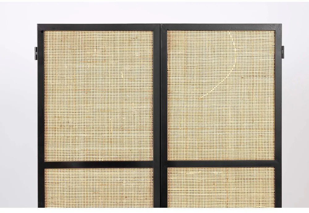 Fekete rattan komód 70x145 cm Guuji - White Label