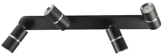 Spotlámpa BAMBOO 4xGU10/10W/230V fekete