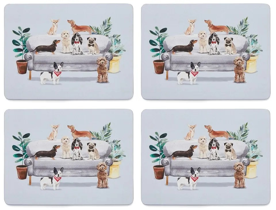 Curious Dogs 4 db-os parafa tányéralátét szett, 21,5x29 cm - Cooksmart ®