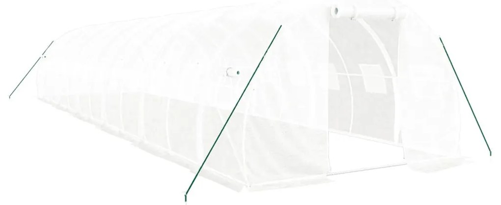 fehér acélvázas melegház 36 m² 12 x 3 x 2 m