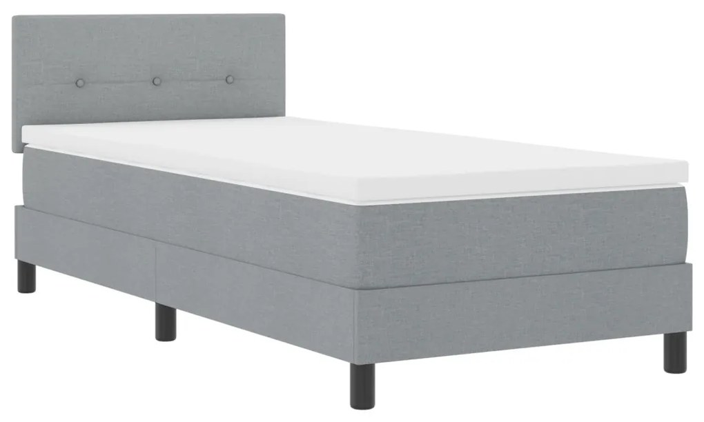 Boxspring Ágy Matrac Közép Szürke 80x200 cm Szövet