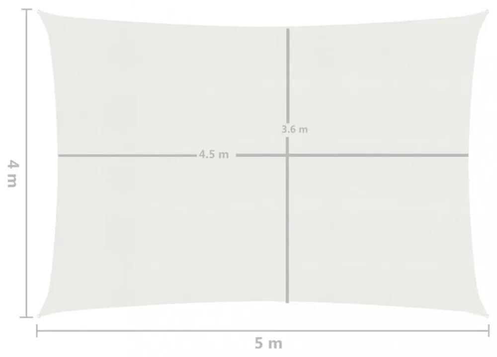 fehér HDPE napvitorla 160 g/m² 4 x 5 m