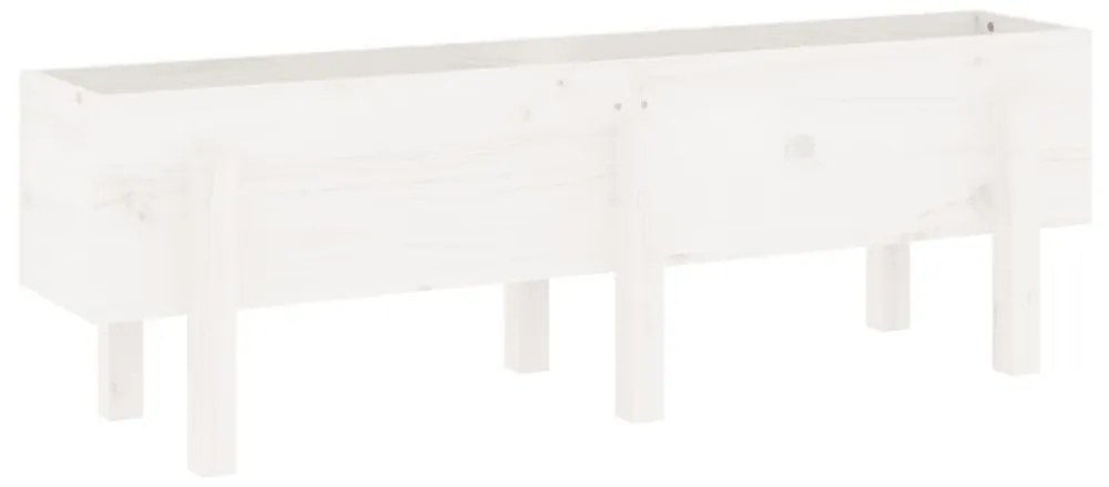 fehér tömör fenyőfa kerti magaságyás 121 x 30 x 38 cm