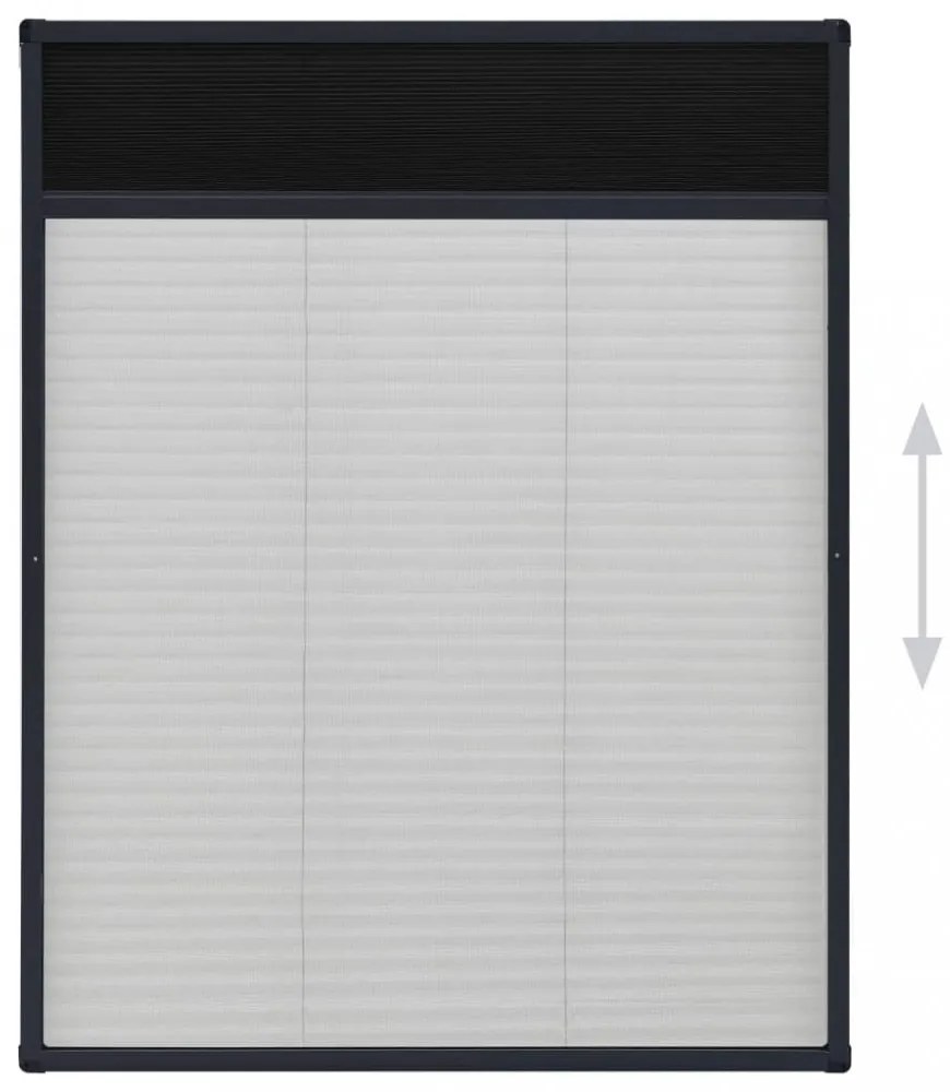 antracitszürke alumínium pliszé ablakszúnyogháló 60 x 80 cm