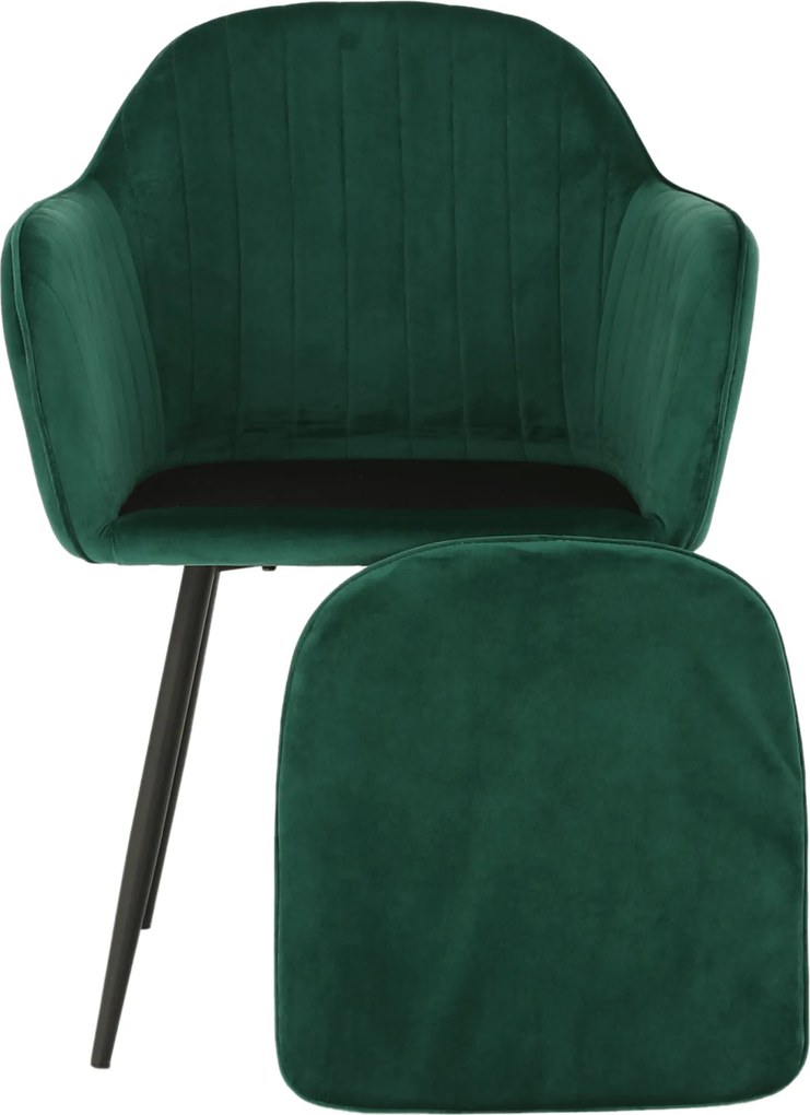Dizájnos fotel, smaragd Velvet anyag, ZIRKON