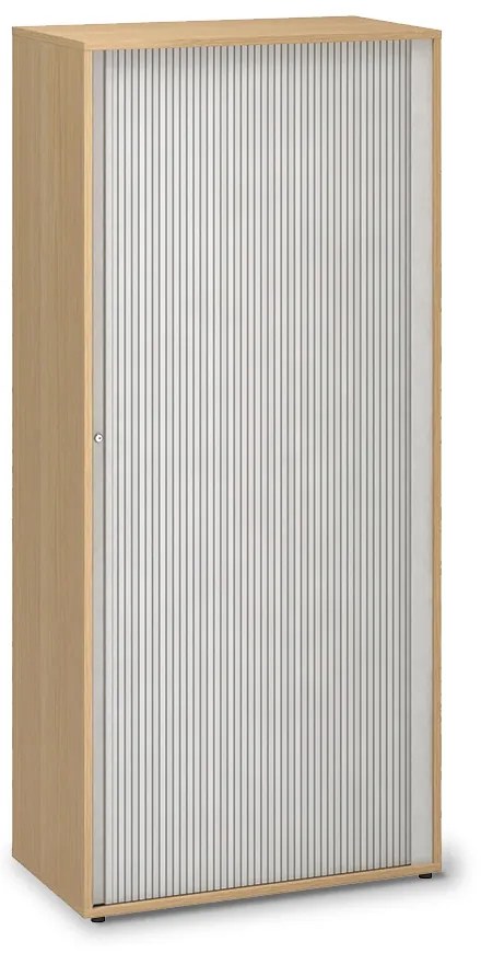 Magas lamellákkal ellátott szekrény ProOffice 80 x 45 x 178 cm, bükkfa