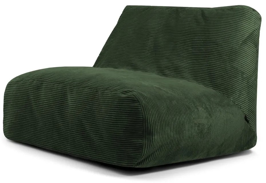 Zöld kordbársony babzsákfotel Sofa Tube – SLOWDOWN