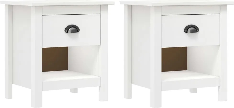vidaXL Hill 2 db tömör fenyőfa éjjeliszekrény 46 x 35 x 49,5 cm