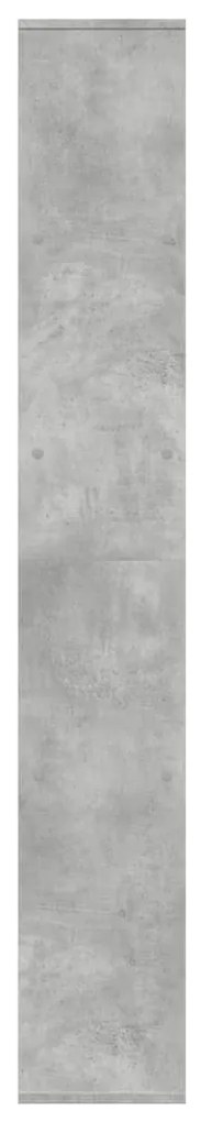 betonszürke szerelt fa elválasztó könyvespolc 67x25x161,5 cm