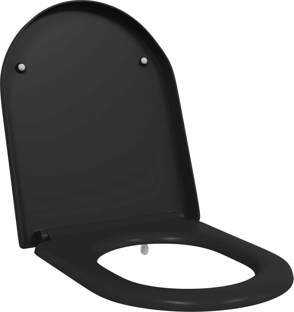 vidaXL WC ülőke Fekete 49 x 36 x 4 cm Duroplast