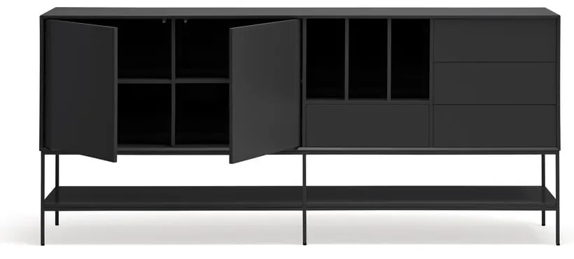 Fekete komód 220x98x45 cm Platt – Teulat