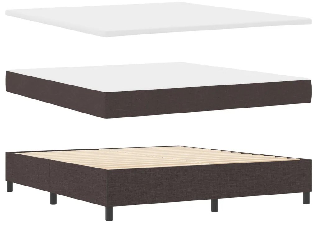 Boxspring ágy matraccal és paddal, sötétbarna, 180x200 cm szövet