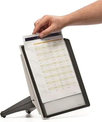 Bemutatótábla tartó, asztali, 5 db bemutatótáblával, DURABLE SHERPA®, fekete (DB554001)