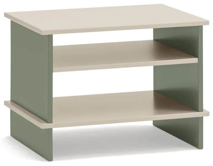 Zöld-krémszínű éjjeliszekrény Inari – Teulat