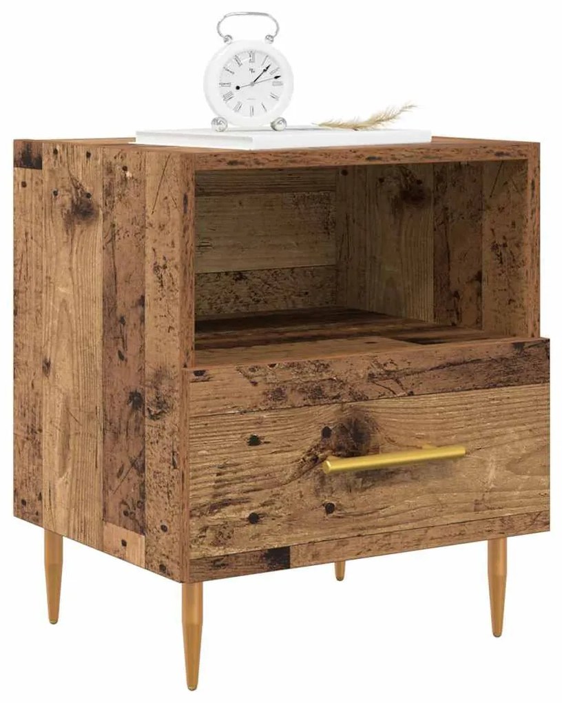 Éjjeli asztal fiókkal 2 pcs Régi fa 40 x 35 x 47.5 cm Faanyag