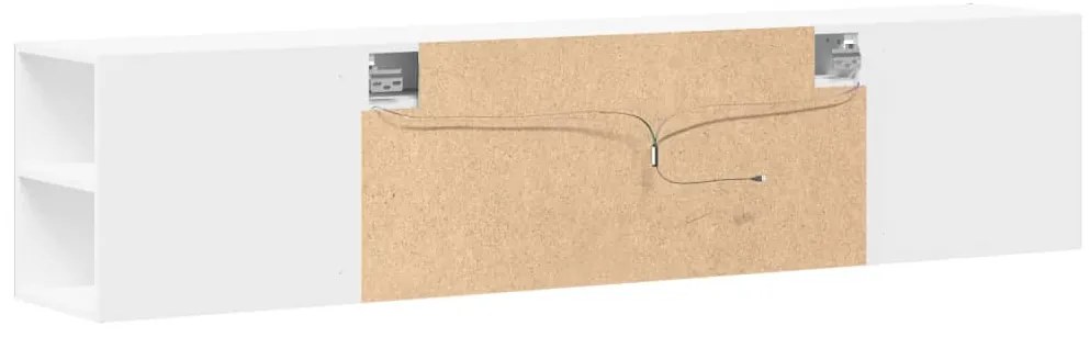 fehér falra szerelhető TV-szekrény LED-del 180 x 31 x 39,5 cm